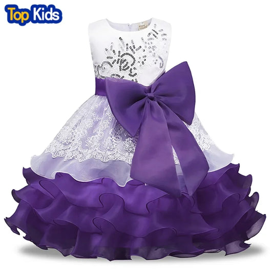Summer Flower Girl Dress Ball gowns Kids Dresses For Girl Party Princess Girl Clothes For 3 4 5 6 7 8 Year Birthday DressMBD0034