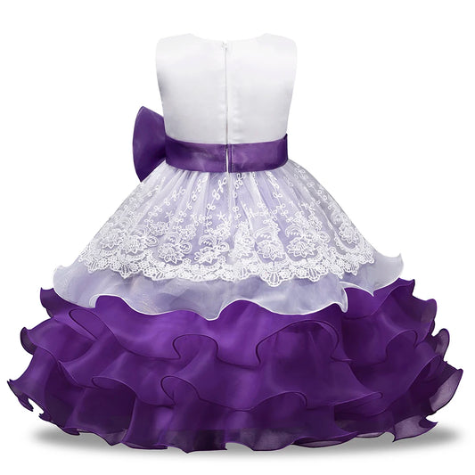 Summer Flower Girl Dress Ball gowns Kids Dresses For Girl Party Princess Girl Clothes For 3 4 5 6 7 8 Year Birthday DressMBD0034